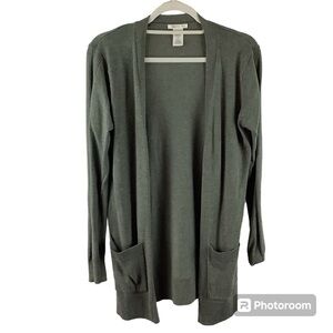 Matty M Olive Sage Green The Boyfriend Cardigan Sweater